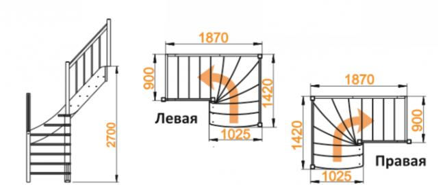 Деревянная лестница ЛС-09м/1 под покраску Деревянная лестница ЛС-09м/1 под покраску