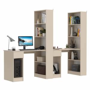 Лайт шкаф комбинированный с компьютерным столом 10.01 цвет сатин