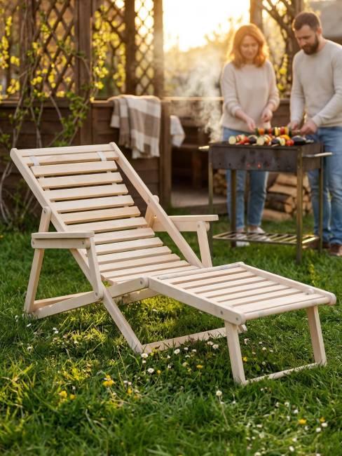 Шезлонг с подлокотниками