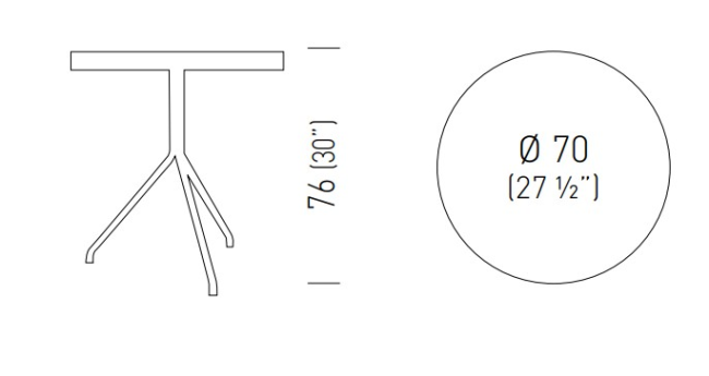 Cтол обеденный Lol Poliweave Ø700х760 мм