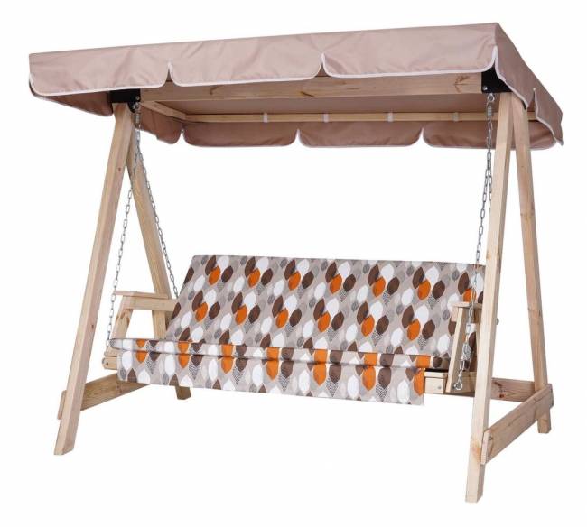 Матрас цветной "Листья" для деревянных качелей СЕЛЕНА