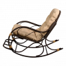 Кресло качалка с подножкой из искусственного ротанга, орех