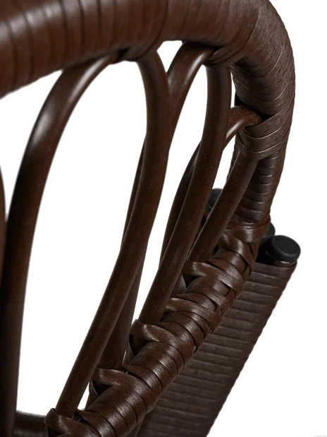 Кресло качалка с подножкой из искусственного ротанга, орех