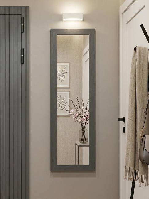 Зеркало настенное BeautyStyle 9 серый графит 138 см х 35 см