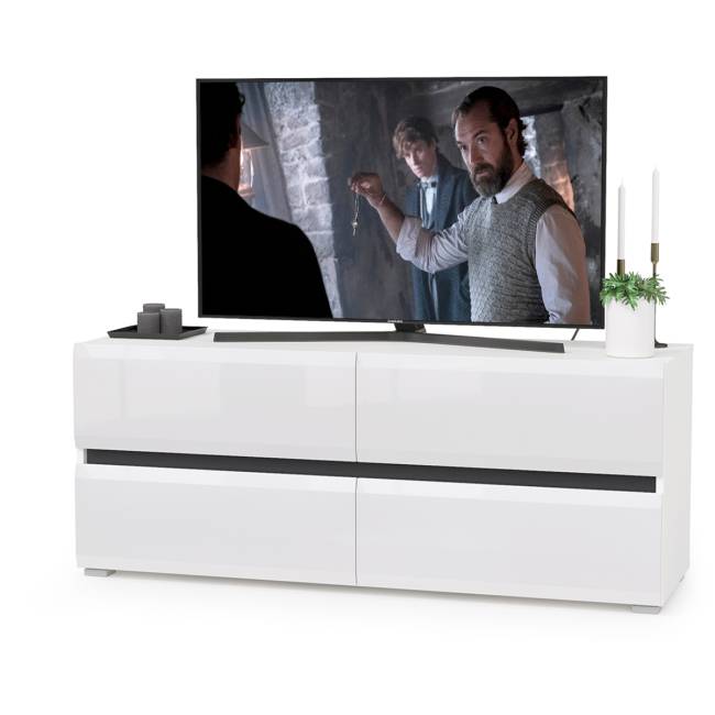 Стенка для гостиной Сидней № 6 цвет белый/чёрный/фасады МДФ белый глянец Стенка для гостиной Сидней № 6 цвет белый/чёрный/фасады МДФ белый глянец