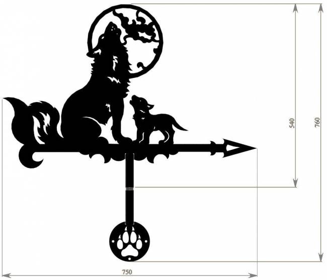 Флюгер "Волки" малый