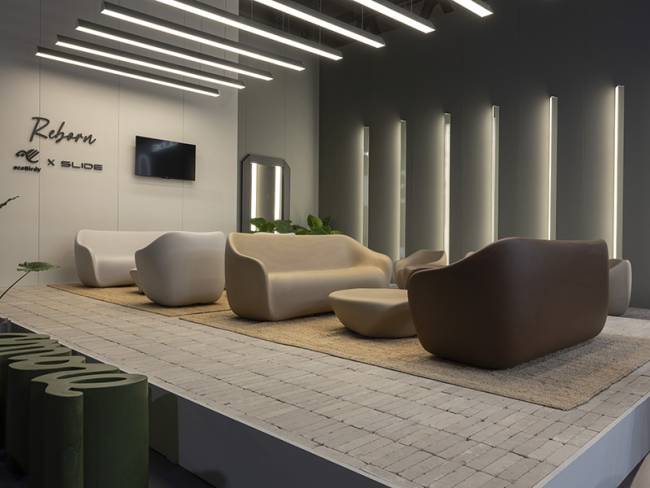 Диван пластиковый двухместный Reborn Standard миндальный бежевый 1650х750х700 мм